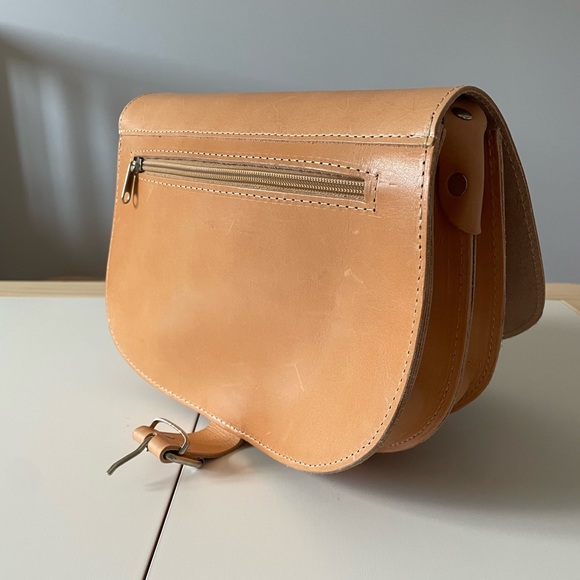 Leather satchel / cross body bag 22 x 28 cm - Picture 6 of 9